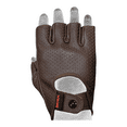 thumbnail image 3 of Mens Driving Gloves Basic Soft Goat Leather Fingerless Breathable Biker Motorcycle Riding Cycling Shooting Gloves Half Finger Brown Button (Small), 3 of 4