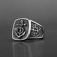 thumbnail image 2 of Boat Anchor Titanium Steel Ring Pirate Compass Ring Birthday Gift Retro European American Style Ring No 7 8 10, 2 of 9