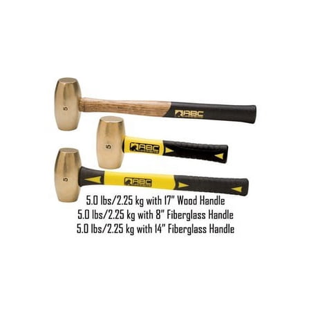 UPC: 0855707004048 | ABC Hammers ABC5BW Brass Hammer w/15  Wood Handle  5LB