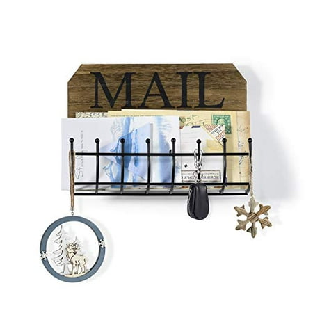Sriwatana Rustic Mail Letter Holder Wall Mount Organizer Sorter For Hallway Foyer And Home Decoration Iron Line Hooks Design Canada - Wall Mounted Letter Holder