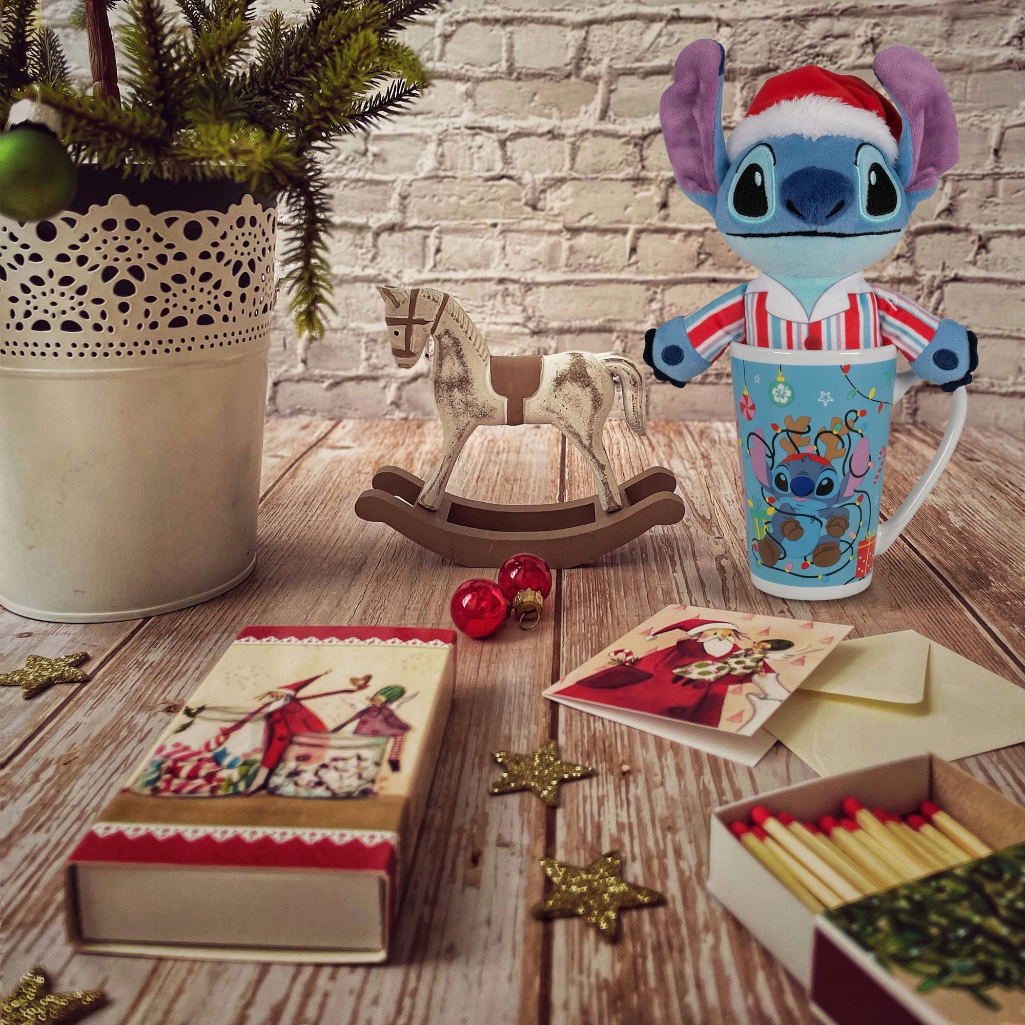 Disney Stitch Holiday Giftable Mug and Removable Plush, 2-Piece Set