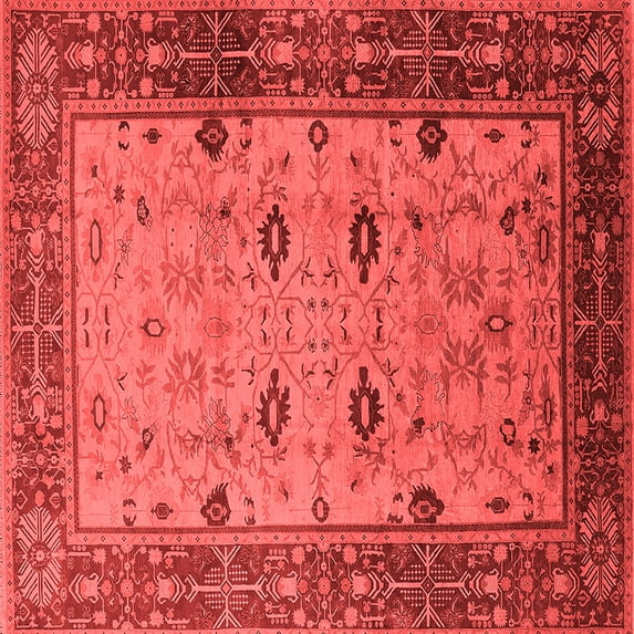 Ahgly Company Indoor Square Oriental Red Traditional Area Rugs, 3' Square