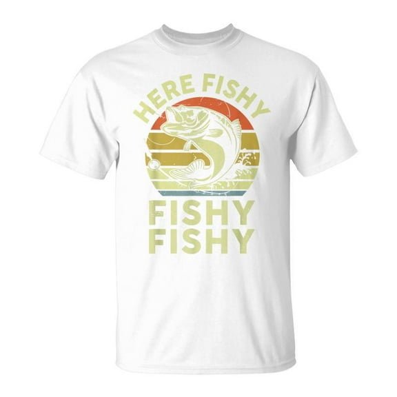 SR Fishing- Here-Fishy Bass Fish Toddler Boy Dad T-Shirt