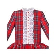 thumbnail image 4 of Girls Dress Red Checkered Lace Ruffle Skirt Long Sleeve Christmas 4 Years, 4 of 6