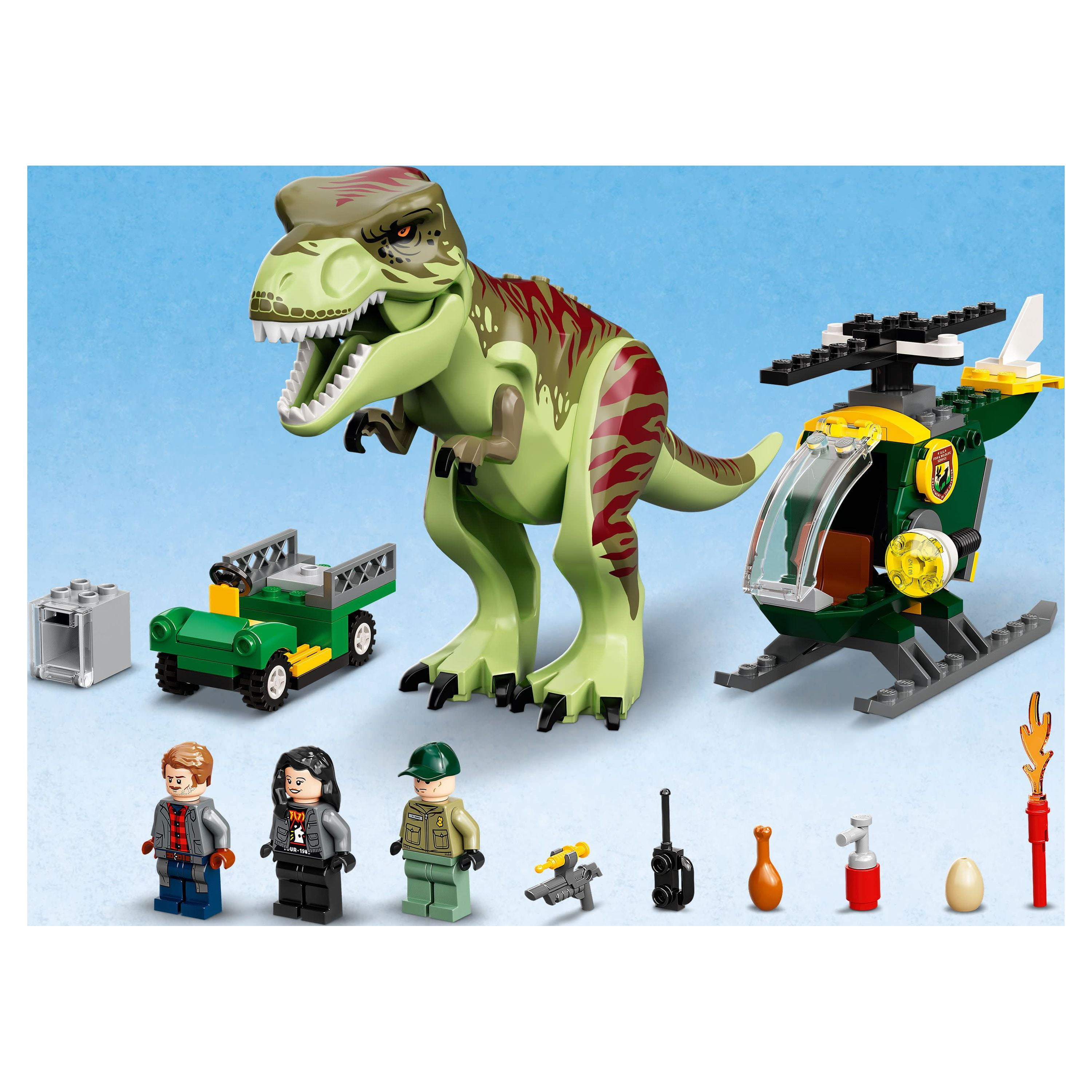LEGO 76944 Jurassic World L'Évasion du T. Rex, Dinosaures, Avec