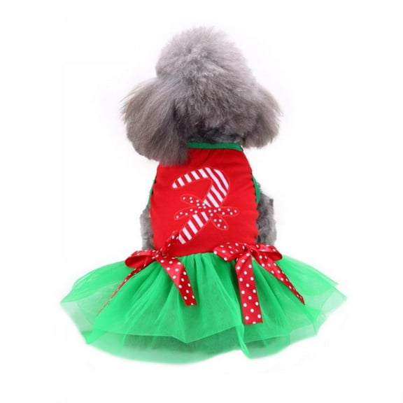 Pet Christmas Cosplay Costume Dog Dress Clothes with Bow for Small Medium Dogs