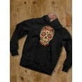 thumbnail image 3 of TeeStars Women's - Sugar Skull Diamond Hoodie XX-Large Black, 3 of 4
