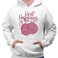 thumbnail image 2 of Knit Happens Hoodie Sweatshirt Unisex 3X-Large White, 2 of 5