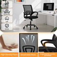 thumbnail image 3 of Mid Back Desk Chair Mesh Office Chair Task Rolling Swivel Chair Computer Chair with 360° Casters & Armrest, Black, 3 of 8