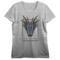 thumbnail image 3 of House of the Dragon HBO Dragon Face Juniors' Gray Heather Graphic Tee-XL, 3 of 5