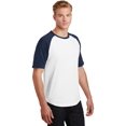 thumbnail image 4 of Sport-Tek Short Sleeve Colorblock Raglan Jersey T201 - White/ Navy - S, 4 of 6