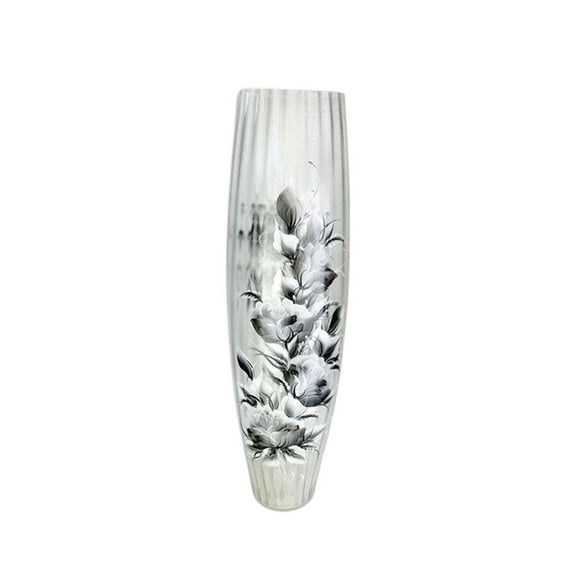 Victoria Bella 9718/700/BWP 27-Inch High Black & White Peony Glass Vase, EA