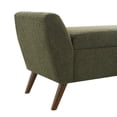 thumbnail image 5 of S-HOME 60 Inch Storage Bench in Teddy Cream with Comfortable Padding and Mid Century Wood Legs for Living Room Bedroom，Olive Green, 5 of 8