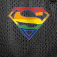 thumbnail image 5 of Superman Rainbow Shield Logo Mens Lined Mesh Shorts, Black, 2X-Large, 5 of 6