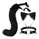 thumbnail image 1 of Gargantilla de Cuero con Cola de Oreja de Gato de 3 Piezas, Kits de Disfraz de Negro Zulema Traje de juego de cosplay, 1 of 7