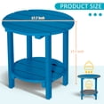 thumbnail image 5 of Nalone HDPE Adirondack Outdoor Side Table, Outdoor Coffee Table Double Layer With Shelf All Weather Use Patio Deck Table, Outside Coffee Side End Table, Navy Blue, 5 of 7