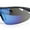 Black - Blue Mirror, variant on Mens Half Rim Color Mirror Wrap Around Oversized Shield Sport Sunglasses Black - Blue Mirror