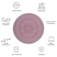thumbnail image 5 of SAFAVIEH Courtyard Josiah Floral Medallion Indoor/Outdoor Area Rug, Light Grey/Fuchsia, 4' x 4' Round, 5 of 9