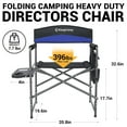 thumbnail image 3 of Open Box Padded Outdoor Folding Chair w/ Table & Pockets, Black/Blue (2 Pack), 3 of 12