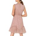 thumbnail image 3 of INSPIRE CHIC Women's Metallic Dots Print Sleeveless Ruffle Cocktail Dress, 3 of 7