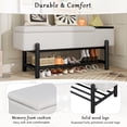 thumbnail image 3 of GZXS 47.24" Entryway Shoe Bench with Flip Top and Hidden Storage, Modern Upholstered Bench with Open Shelf and Black Rubber Wood Legs, for Living Room, Bedroom, Hallway, 3 of 10