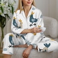 thumbnail image 6 of Honeii Farm Roosters print Women's Pajama Sets Long Sleeve Button Down Sleepwear Nightwear Soft Pjs Lounge Sets-Medium, 6 of 7