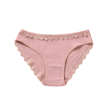 Scyoekwg Women s Cotton Underwear Seamless Hipster Panties Solid Color Stretchy Comfort Ladies Underpants Mid Waisted Underwear Briefs(Pink XL)