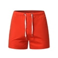thumbnail image 3 of Wavsuf Mens Shorts Surf Beach Elastic Waist with Pockets Zipper Drawstring Summer Orange Swimwear Size L, 3 of 4