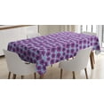thumbnail image 1 of Vibrant Tablecloth, Repetitive Basic Hand Drawn Pink Poppies Purple Tones Print, Rectangular Table Cover for Dining Room Kitchen, 60" X 84",Fuchsia Blue Violet Pale Ceil Blue, by Ambesonne, 1 of 3