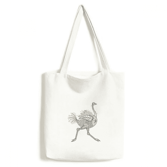 Bird Paint Running Long Tote Canvas Bag Shopping Satchel Casual Handbag
