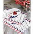 thumbnail image 3 of Valentines Placemats American Flag Heart Valentines Day Place Mats for Dining Room Star Pink Stripes Blue Heart Shape Washable Table Mats for Kitchen Dining Decorations Set of 4, 3 of 6