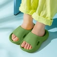 thumbnail image 2 of LIIPEE Girls Boys Slippers Summer Fashion Solid Color Open Toe Non- Soft Sole Flip Flops On Water Shoes Toddler Breathable Outdoor Slipper,Green,6-7 Years, 2 of 9