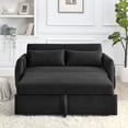 thumbnail image 4 of ARCTICSCORPION Modern Velvet Convertible Sleeper Sofa Loveseat with Pillows Storage Pockets, Black, 4 of 9