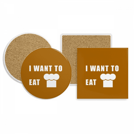 

Eat Cake Desire Life Coaster Cup Mug Holder Absorbent Stone Cork Base Set