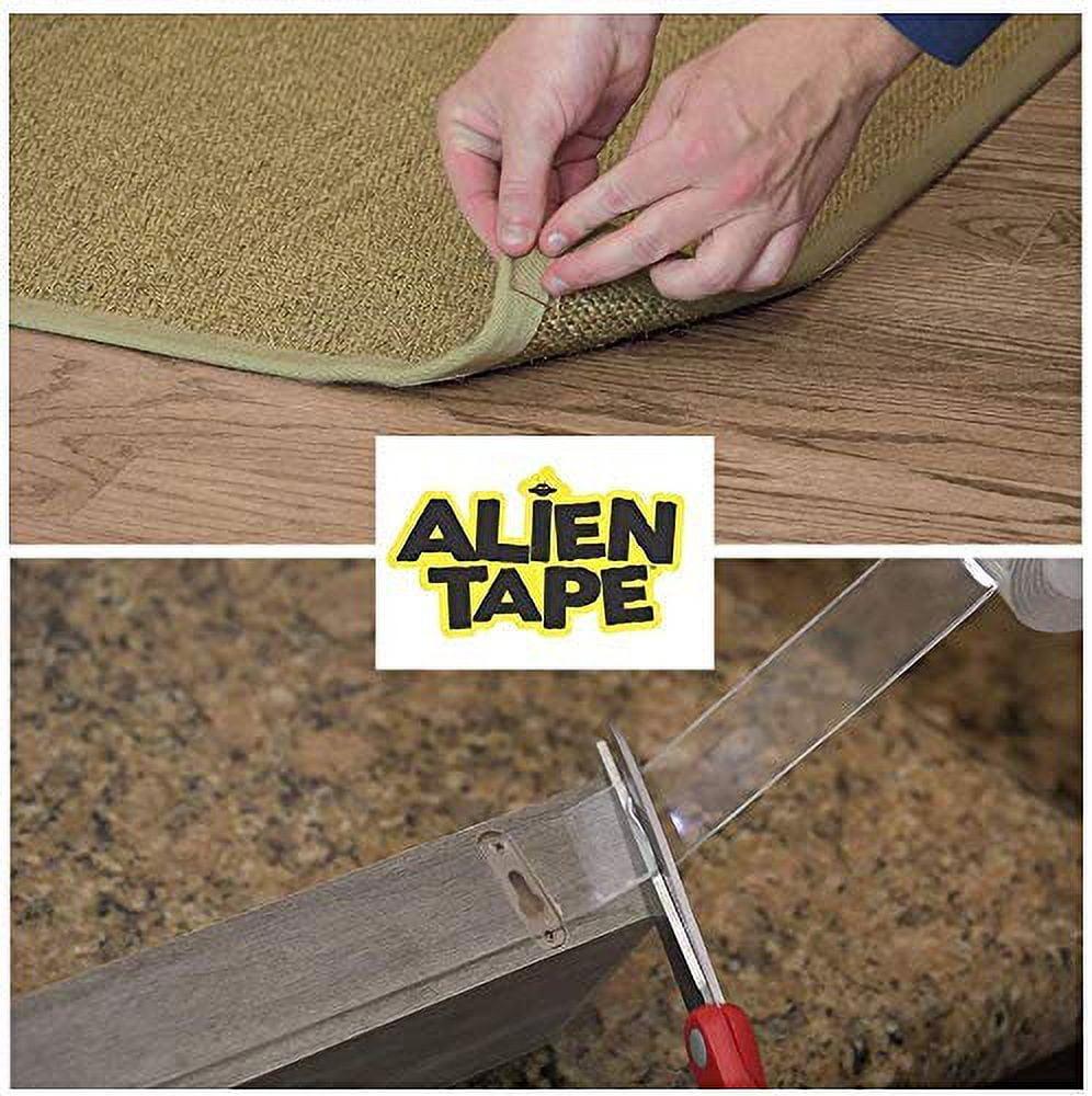 Alien Tape Nano Double Sided Tape, 21-ft Multipurpose Removable Adhesive Transparent, Grip Mounting Washable Strong Sticky Heavy Duty for Carpet Photo Frame Poster Décor - As Seen On TV