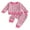 Magenta, variant on Baby Toddler Girls 2-piece Outfit, 0 6 12 18 24 Months 2T 3T Bow Print Long Sleeve Crew Neck Sweatshirt with Elastic Waist Sweatpants Fall Clothes Set