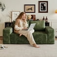 thumbnail image 4 of NeoKo Corduroy 2-Seater Loveseat | 63" Deep Seat Comfy Sofa | No Assembly Green Sofa, 4 of 8