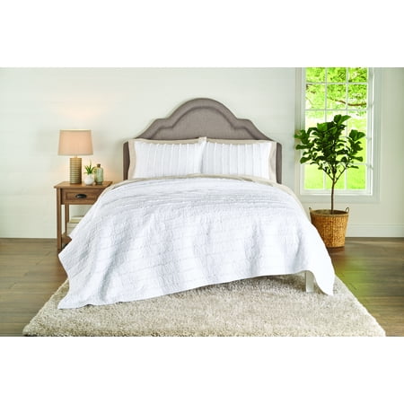 - Better Homes & Gardens Solid Ruffle Stripe Quilt