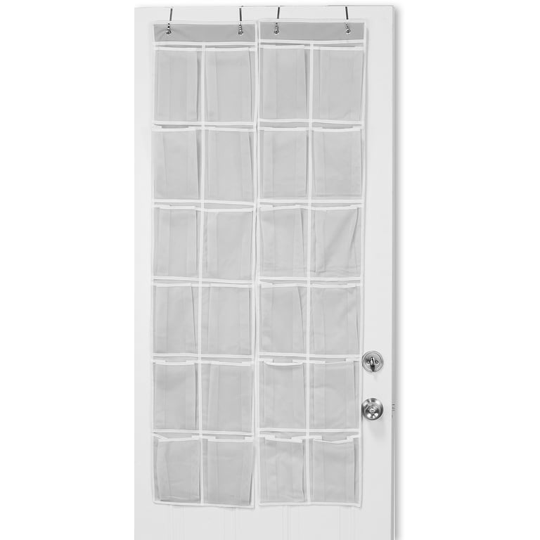  24 Pockets - SimpleHouseware Crystal Clear Over The Door  Hanging Shoe Organizer, Gray (64'' x 19'') : Home & Kitchen