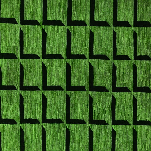 Ahgly Company Indoor Square Abstract Green Modern Area Rugs, 4' Square