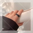 thumbnail image 3 of ChainsHouse Stainless Steel Rings for Men Women Cuban Link 7mm Wide Silver/Black/Gold Plated Band Ring Birthday Christmas Jewelry Gift, Size 7-14, 3 of 10