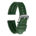 thumbnail image 1 of Correas de reloj Uxcell 20mm Correa de caucho de liberación rápida Correa verde hebilla plateada, 1 of 7