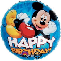 Mickey Mouse Happy Birthday Blue Foil Balloon 18"