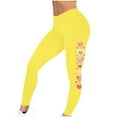 thumbnail image 4 of lcziwo Women's Valentines Day Printed Leggings High Waisted Butt Lifting Tight Pants Gym Casual Skinny Workout Yoga Pants Holiday Leggings Yellow XL, 4 of 7