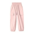 thumbnail image 4 of Utoimkio Toddler Boy Girls Pull On Cargo Pants Casual Loose Straight Leg Lounge Pants Size 3-15T, 4 of 5