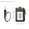 thumbnail image 2 of HAWEE Badge Holder with Zipper Genuine Leather RFID Keychain Wallet Neck Lanyards with Swivel Hook for Card/ Coin/ Cash, Black, 2 of 7