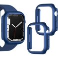 thumbnail image 1 of [2 Pack] IBAOLEA Compatible for IBAOLEA Watch Case Series 7 41mm，Hard PC Edge Bumper Case Protective Cover Frame Compatible for iWatch Series 7 41mm Blue+Blue For apple watch 7 41mm, 1 of 7