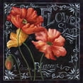 thumbnail image 3 of Tre Sorelle Studios 20x20 Black Modern Framed Museum Art Print Titled - Flowers in Bloom Chalkboard I, 3 of 5