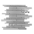 thumbnail image 2 of Sample - Modket Industrial Stainless Steel Swirl Linear Blend Modern Mosaic Tile Backsplash, 2 of 6