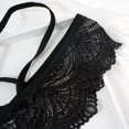 thumbnail image 5 of Gibobby Sujetador De Encaje Para Mujer Conjunto de Sujetador de encaje de encaje liso negro Copa gruesa Conjunto de sujetador de ropa interior en forma de T(Negro, 80B), 5 of 5